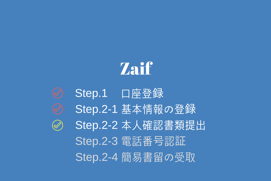 Zaif - 本人確認書類の提出