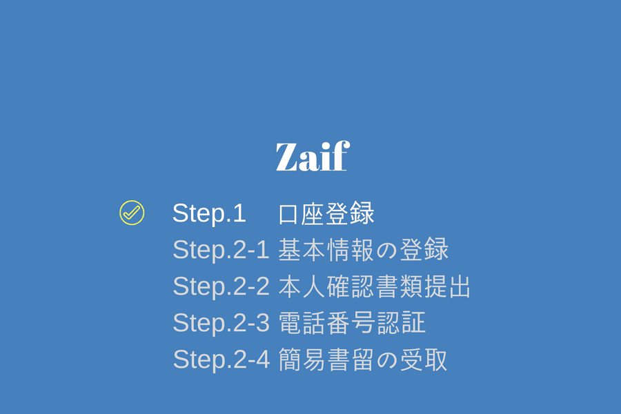 Zaif - 口座登録